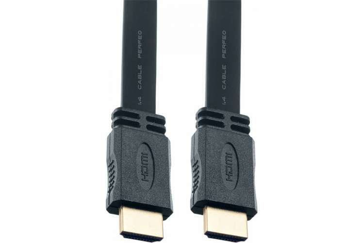 Кабель PERFEO HDMI A вилка - HDMI A вилка плоский ver.1.4 длина 1 м. H1301 30 006 497