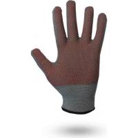 Нейлоновые перчатки Armprotect серые, с ПВХ-точкой, красного цвета, р9 6101