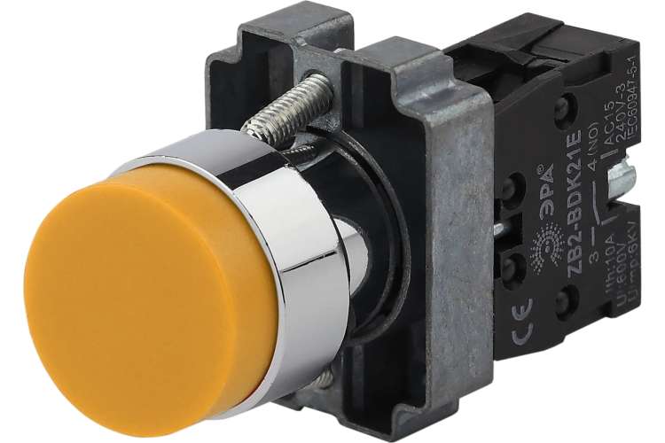 Кнопка управления ЭРА LAY5-BL51 без подсветки, желтая, 1з, 20/200/6000 Б0045674
