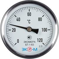 Биметаллический термометр ЭКО-М ЭКОМЕРА БТ-1-63, 0-120C, L=60 БТ-1-63-120С-L60