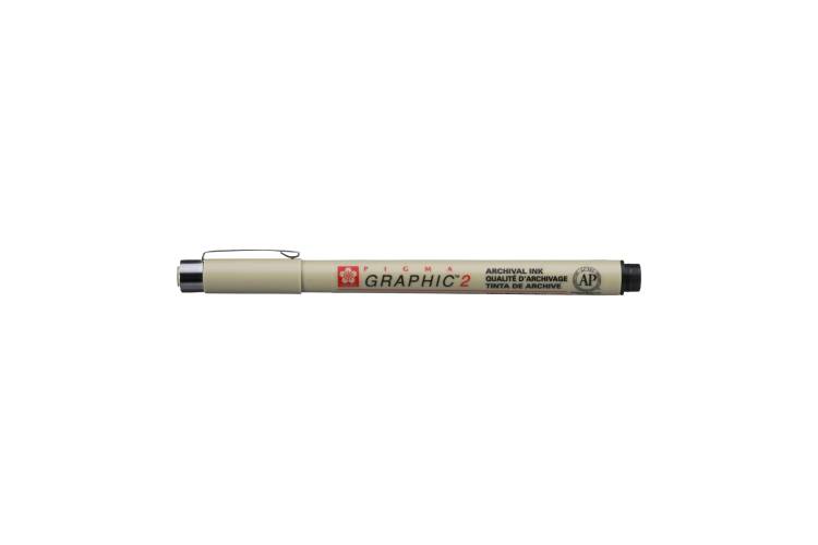 Капиллярная ручка SAKURA Pigma Graphic 2 черный 2.0 мм XSDK2 49