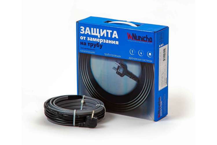 Греющий саморегулирующийся кабель на трубу (готовый комплект) Nunicho 24 Вт/м, 15 м, 14152415