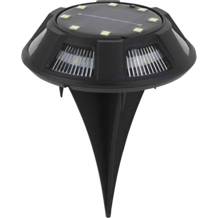 Уличный светильник ЭРА ERAST02401 на солнечной батарее, подсветка, Таблетка, сталь, пластик d 11 см, Б0057662