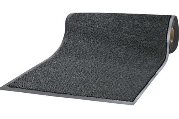 Ворсовый влаго-грязезащитный коврик ЛАЙМА 90х1500 см, толщина 7мм, черный, 602880