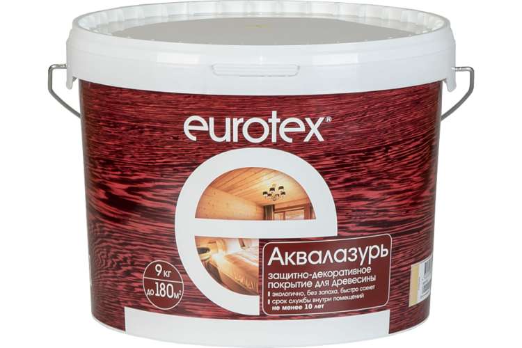 Защитно-декоративное покрытие для древесины Eurotex ваниль 9 кг 1/2 48785