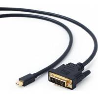 Кабель Cablexpert mDP-DVI 20M/25M, 1.8м, черный, позолоченные разъемы, пакет CC-mDPM-DVIM-6