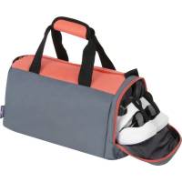 Спортивная сумка ЮНЛАНДИЯ с отделением для обуви, 40х22х20 см, серый/персиковый 270095