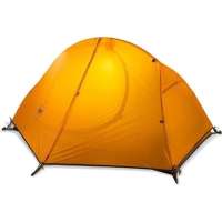 Одноместная сверхлегкая палатка + коврик Naturehike NH18A095-D оранжевая 6927595701836