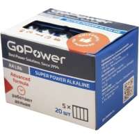 Батарейка GoPower LR6 AA пальчиковые Alkaline 1.5V 20 штук 00-00017748