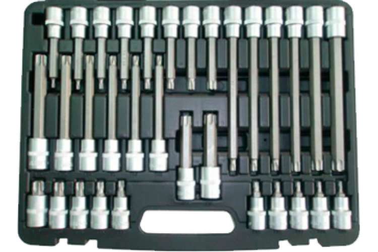 Набор головок со вставками TORX T20-T70, L55-200 мм, 32 предмета AV Steel AV-921067