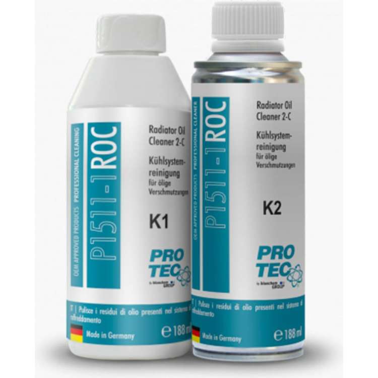 Очиститель масляных загрязнений из радиатора PRO-TEC Radiator Oil Cleaner 2-comp K1+K2 P1511-1