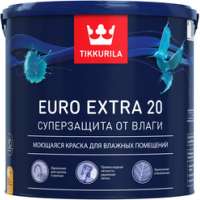 Краска TIKKURILA EURO EXTRA 20 моющаяся, для влажных помещений, база A 2,7л 21349