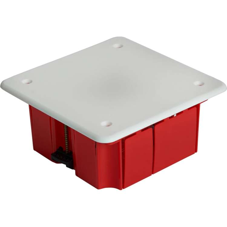 Монтажная коробка STEKKER EBX30-02-1-20-92 для полых стен, с пластиковыми зажимами, с крышкой, 92*92*45мм, IP20, красный (GE41022) 49007