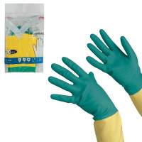 Хозяйственные латексные перчатки VILEDA, с х/б напылением, размер L, 602155