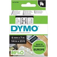 Картридж с лентой Dymo S0720780 6 мм, 7 м, пластик, черный на белой ленте DYMO43613