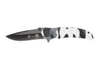 Нож Stinger 84 мм, черно-белый камуфляж, картонная коробка FK-019SNO-CA