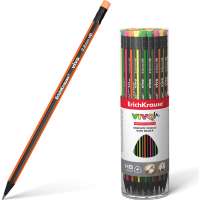 Трехгранный чернографитный карандаш ErichKrause VIVO с ластиком HB 45623