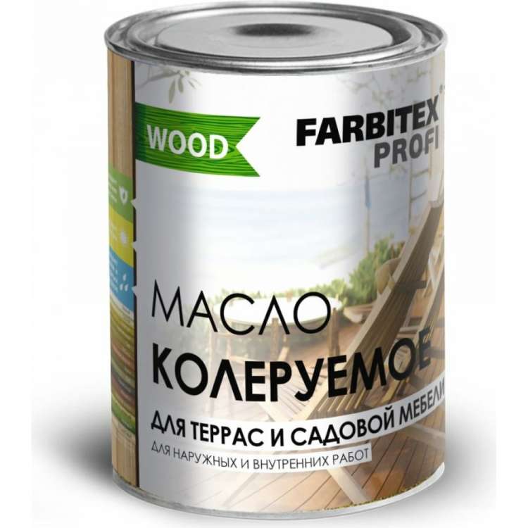 Колеруемое масло для террас и садовой мебели FARBITEX (сосна; 0.9 л) 4300005055