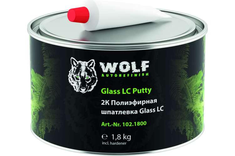 Полиэфирная шпатлевка WOLF Glas LC 8735 1.8 кг + отвердитель 102.1800