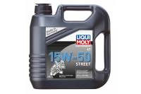 НС-синтетическое моторное масло для 4-тактных мотоциклов LIQUI MOLY Motorbike 4T 15W-50 Street 4л 1689