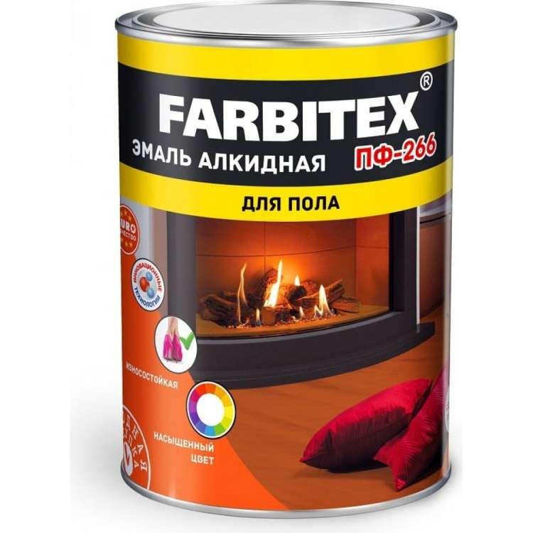 Алкидная эмаль FARBITEX ПФ-266 (красно-коричневый; 10 кг) 4300005164