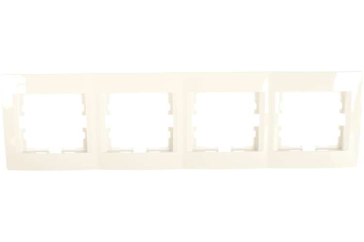 Четырехместная горизонтальная рамка LEZARD KARINA б/ вст белая 707-0200-149