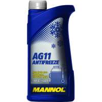 Готовый раствор охлаждающей жидкости MANNOL ANTIFREEZE LONGTERM AG11 1 л, антифриз синий 2036