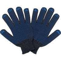 Трикотажные перчатки с ПВХ ПРОМПЕРЧАТКИ 4 нити, 10 класс, черные, 5 пар ПП-25030/5