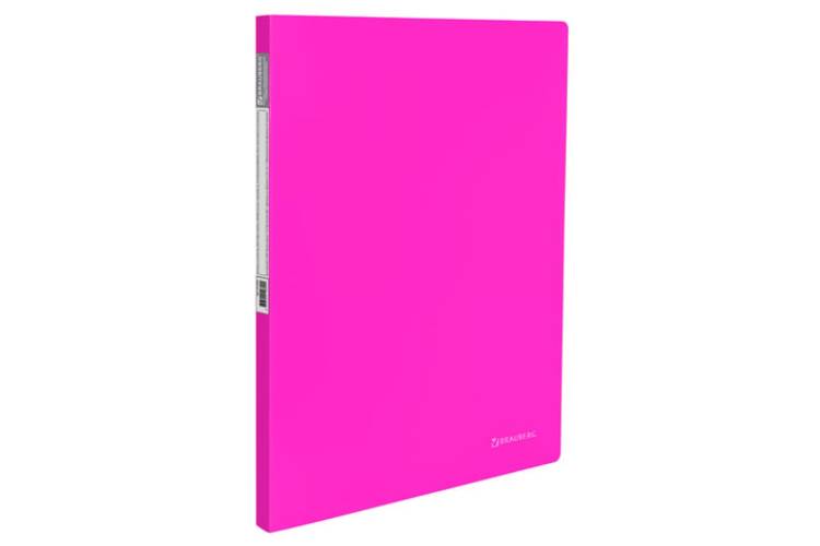 Папка BRAUBERG Neon с металлическим скоросшивателем и внутренним карманом, 16 мм, розовая, до 100 листов 227466