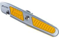 Нож Ultima 18 мм, трапециевидное лезвие, металлический обрезиненный корпус 119032