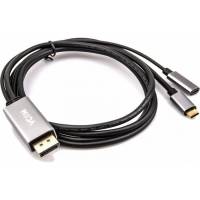 Кабель-адаптер VCOM USB 3.1 Type-C/m - DisplayPort/m 4K 60Hz, 1.8m, PD, Aluminium Shell, CU422MCPD-1.8M