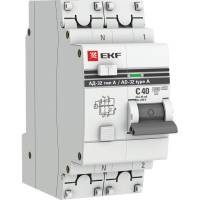 Дифференциальный автомат EKF АД-32 1P+N 40А/30мА (хар. C, A, электронный, защита 270В) 6кА PROxima DA32-6-40-30-a-pro