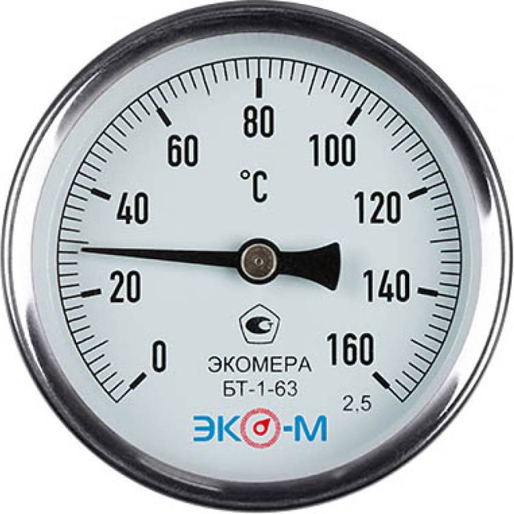 Биметаллический термометр ЭКО-М ЭКОМЕРА БТ-1-63, 0-160C, L=60 БТ-1-63-160С-L60