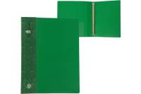 Пластиковая папка на 4 кольцах Calligrata А4, 40 мм, 700 мкм, внутренний карман, карман на корешке, зеленая 6580752