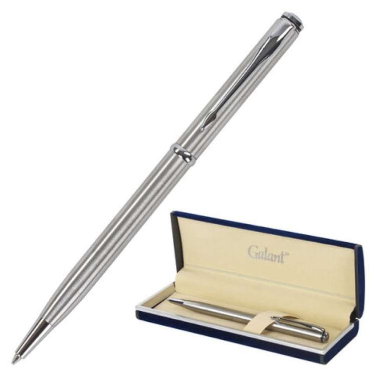 Подарочная шариковая ручка GALANT Arrow Chrome, корпус серебристый, хромированные детали, 0,7мм, синяя, 140408