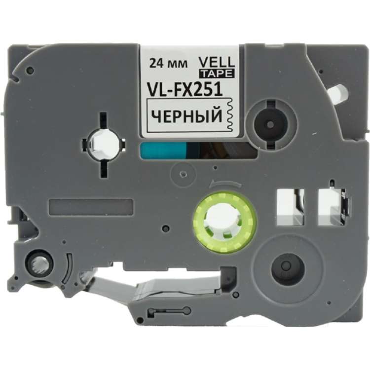 Лента Vell VL-FX251 Brother TZE-FX251, 24 мм, черный на белом, для PT D600/2700/P700/P750 320001