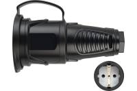 Розетка кабельная PCE 16A 220V 2P+E IP54 корпус крышка черный, маркер черный 2511-ss