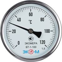 Биметаллический термометр ЭКО-М ЭКОМЕРА БТ-1-100, 0-120C, L=40 БТ-1-100-120С-L40