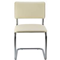 Стул RIVA Chair Сильвия хром, кож/зам, бежевый УЧ-00001765