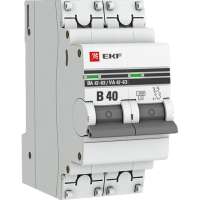 Автоматический выключатель EKF ВА 47-63, 2P, 40А, 4,5kA, PROxima SQ mcb4763-2-40B-pro