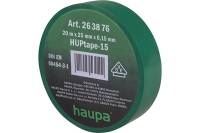 Изолента ПВХ HAUPA цвет зеленый, шир.25 мм, длина 20 м, d 74 мм 263876