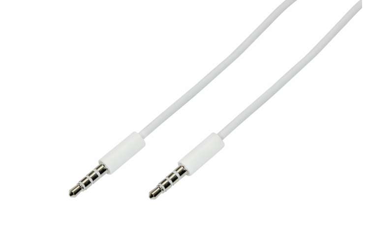 Аудио кабель REXANT 3,5 мм штекер-штекер 0,5м белый 18-1105