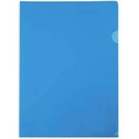 Пластиковая папка-уголок Hatber А4 150мкм, синяя, 20 шт 010995
