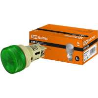 Сигнальная лампа TDM ENR-22 d22мм, зеленый, неон/230В, цилиндр, SQ0702-0013