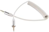 Аудио кабель AUX REXANT 3.5 мм шнур спираль 1м белый 18-4014