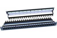 Патч-панель Hyperline, PP3-19-24-8P8C-C6-110D, 19", 1U, 24 порта RJ-45, категория 6, Dual IDC, ROHS, цвет черный, задний кабельный организатор в комплекте, 246107