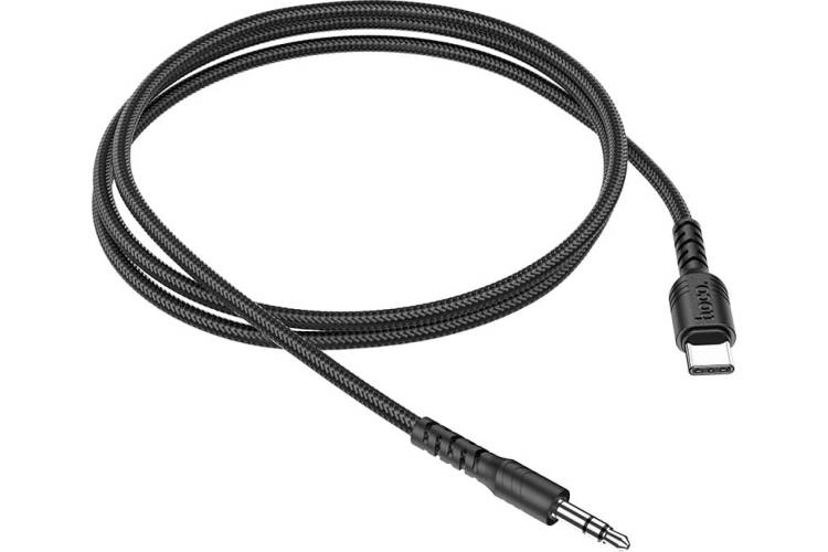Аудио кабель Hoco UPA17, Type-c - джек 3.5, 1м, черный, 6931474751690