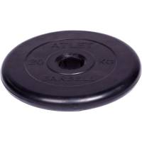 Обрезиненный диск Barbell Atlet d 51 мм, чёрный, 20.0 кг СГ000001050