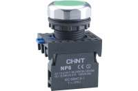 Кнопка управления CHINT NP8-10BND/3 1НО зел. AC 110В-220В(LED) IP65 (R) 667251