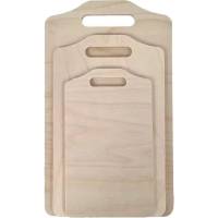 Набор деревянных разделочных досок для кухни URM прямоугольные, комплект 3 шт, цвет древесный D01511